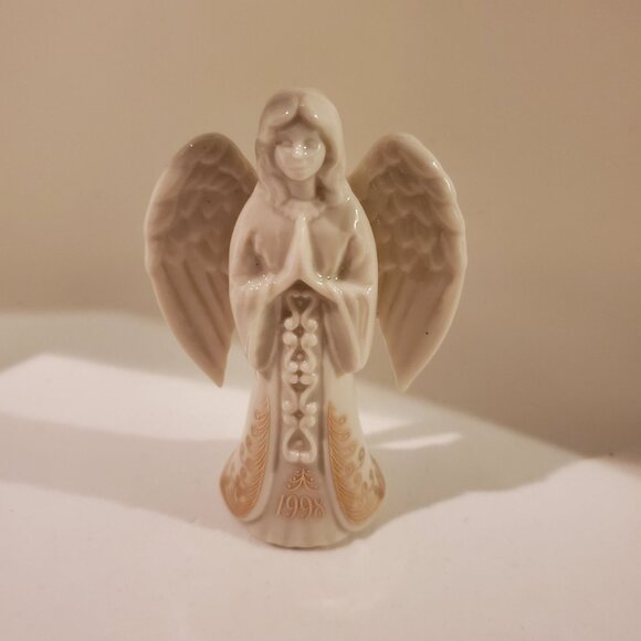 Vintage Lenox Annual Angel Christmas Ornament with Gold Accents 1998 - Picture 1 of 8